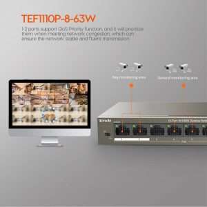 Tenda tef110-8-63 8port poe