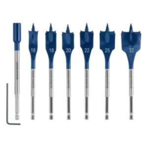 Bosch Drill Bits Flat/Spade Hexagon 7pc Set 6/18/20/22/25/32mm