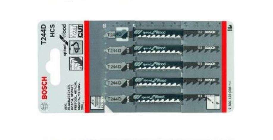 Bosch Jigsaw Blade T244D Wood 5pcs (2608630058)