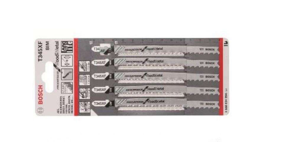 Bosch Jigsaw Blade T345XF Wood/Metal 5pcs (2608634994)
