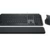 Logitech MX Keys S Wireless and Bluetooth Keyboard + Palmrest and Mouse Rechargeable Combo - Graphite - 920-011614