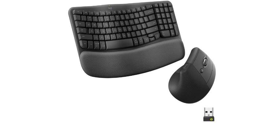 Logitech Wave Keys and Lift Combo Wireless and Bluetooth Keyboard and Mouse Combo