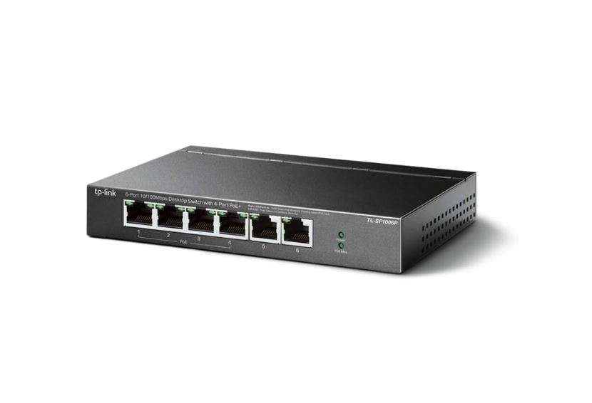 TP-Link 6-Port 10/100Mbps Desktop Switch with 4-Port PoE+ - TL-SF1006P