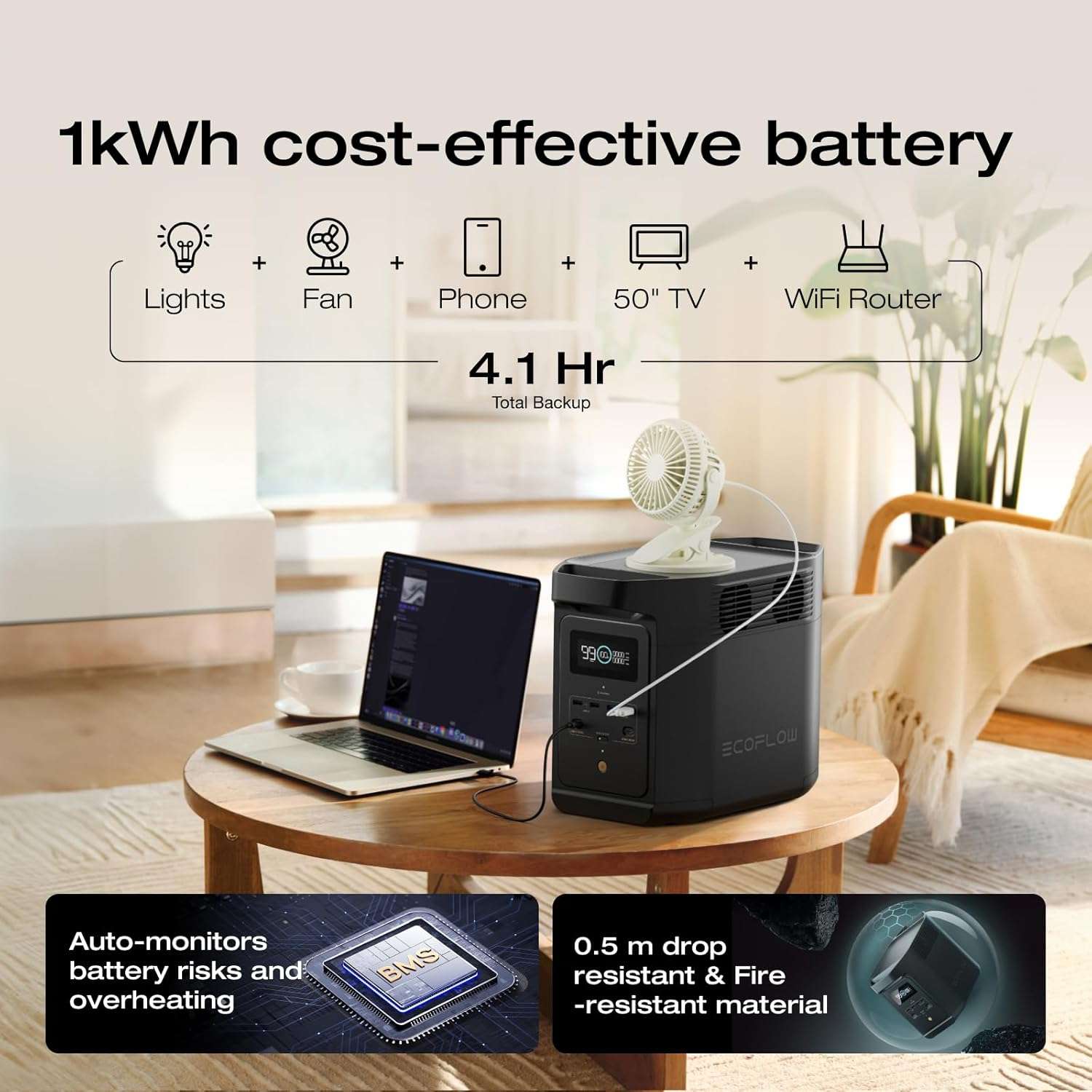EcoFlow EFE980-UK - Portable Power Station + Free 6-in-1 Fan with LED - Image 4