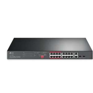 TP-Link 16-Port 10/100 Mbps + 2-Port Gigabit Rackmount Switch with 16-Port PoE+ - TL-SL1218MP