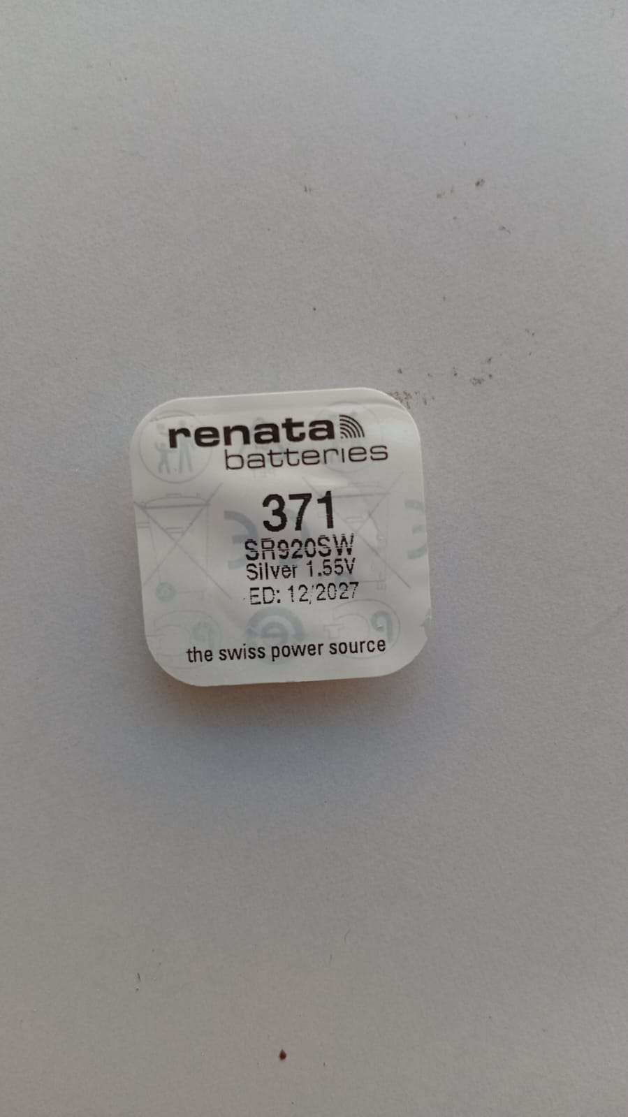 Renata 371 Battery (SR920SW) Silver Oxide 1.55V