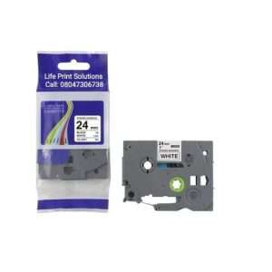 Brother TZ2-251 24mm x 8m Black on White Label Tape
