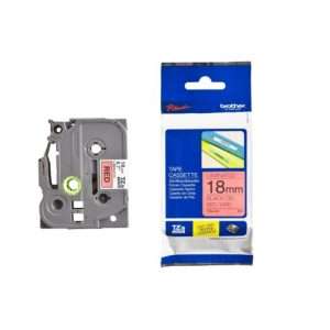 Brother TZ2-441 – 18mm x 8m* – Black on red laminated label tape